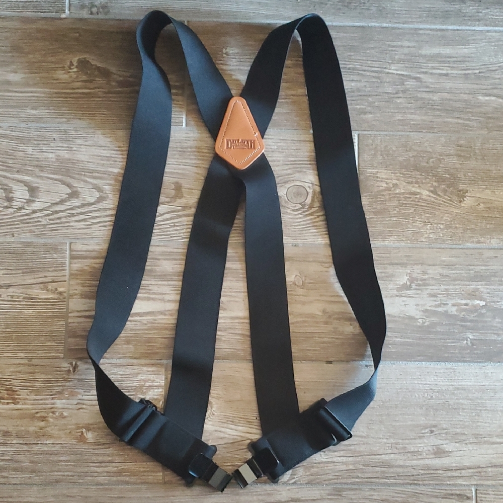 Duluth Trading Co Black Men's Suspenders Adjustable Clip 2" Wide Heavy Duty.